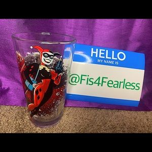 DC Comics Harley Quinn Glass Cup Toon Tumbler MegaCon Pint Glass 16oz